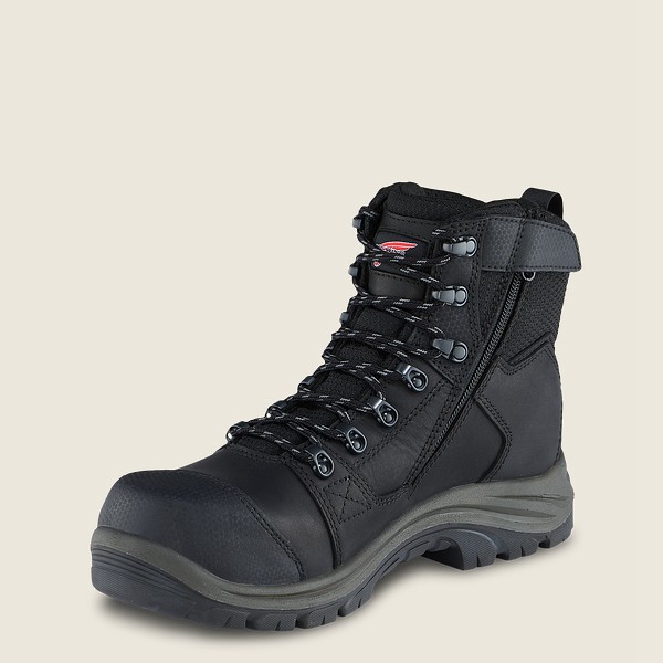 Red Wing Safety Bot Erkek - Trades - 6-Inch Side-Zip Waterproof Toe - Siyah - 16NFDBLKH